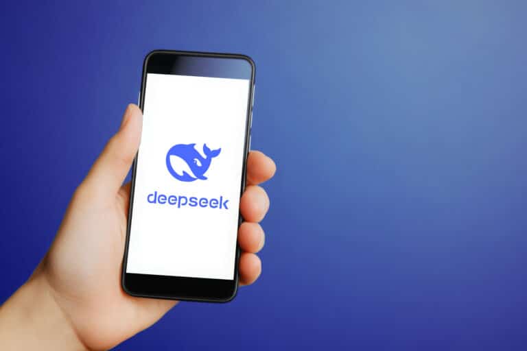 DeepSeek logo on a smartphone screen. 