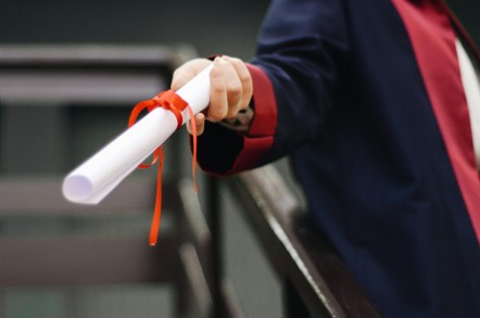 person getting a diploma