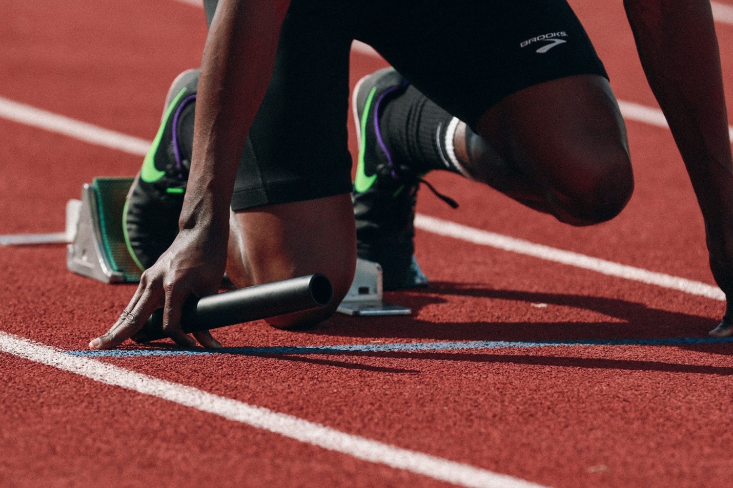 runner on a running track